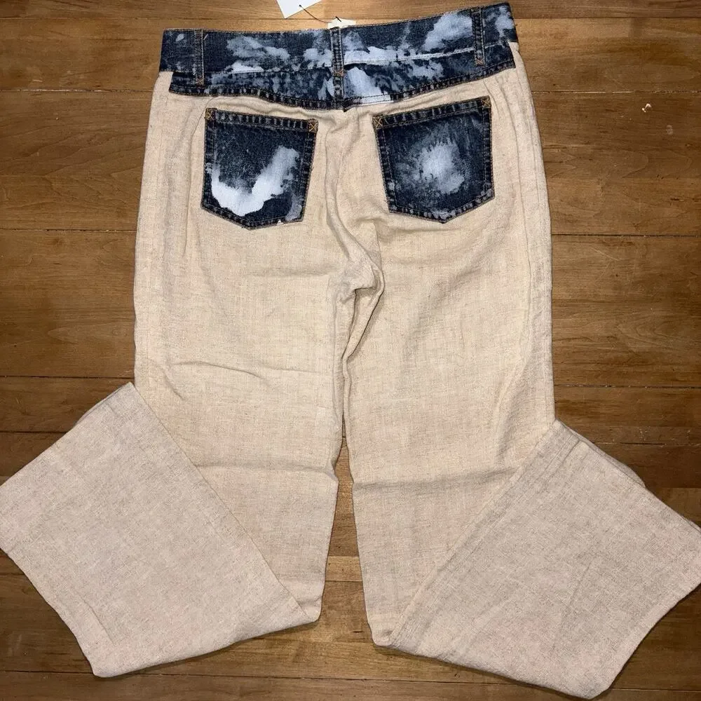 Vintage Dolce & Gabbana Archive Pant DOLCE&GABBANA Pants in mixt Linen. Cream 42